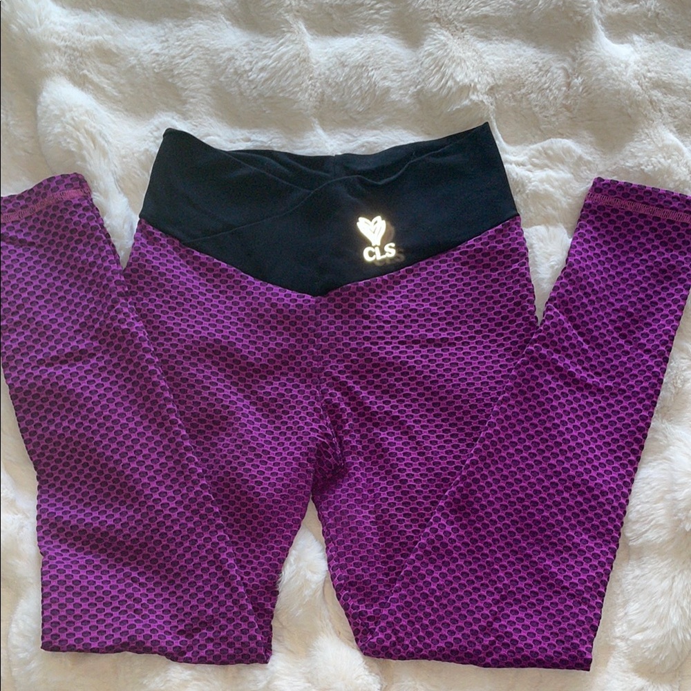Women's Purple and Black Leggings